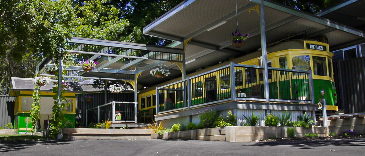 Reburfished tram in green and yellow