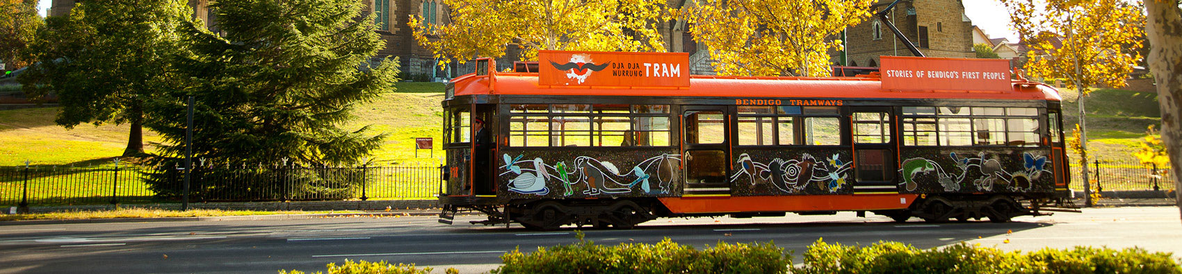 A heritage tram in Bendigo