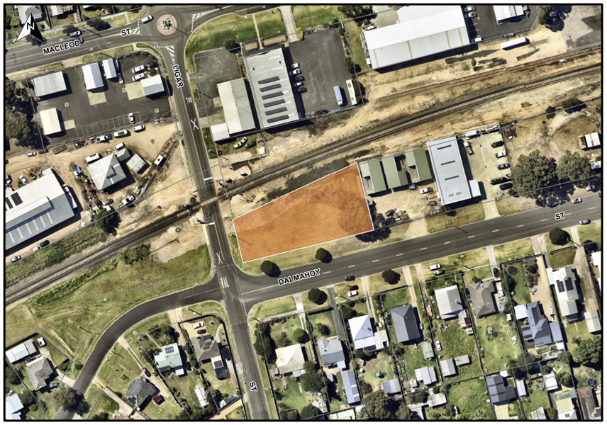 Aerial map of 100 Dalmahoy St Bairnsdale
